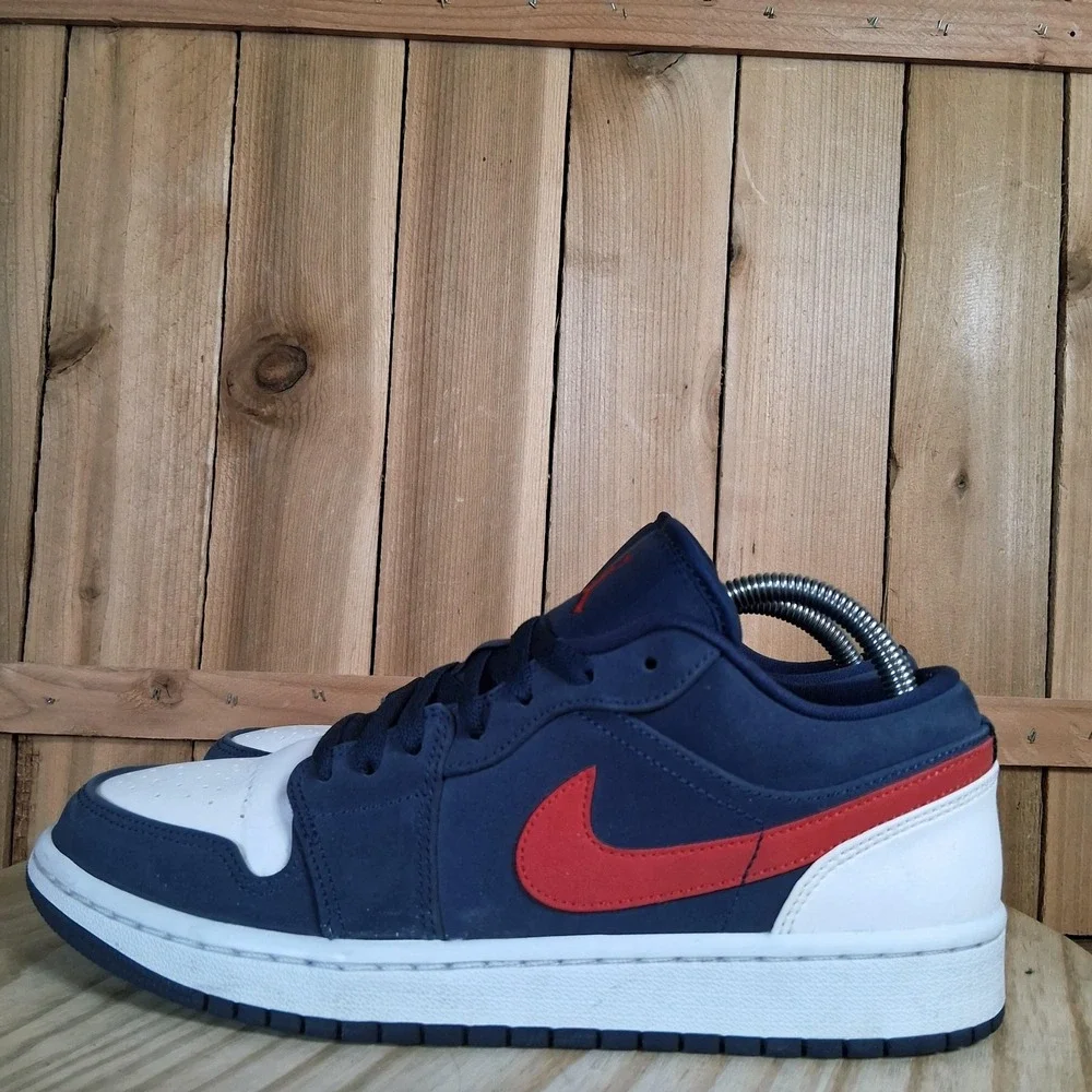 Nike Air Jordan 1 Low USA Shoes Mens 8.5 Navy Red Basketball Sneakers CZ8454-400